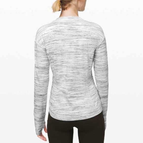 Lululemon Close to Crossing Long Sleeve *Rulu. White, Grey. Striped. Size XS - Picture 2 of 12